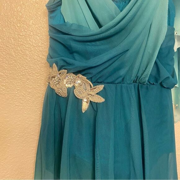 WEISSMAN solo Dance costume lyrical teal rhinestone Love In The Dark 14888 MC - Picture 4 of 14